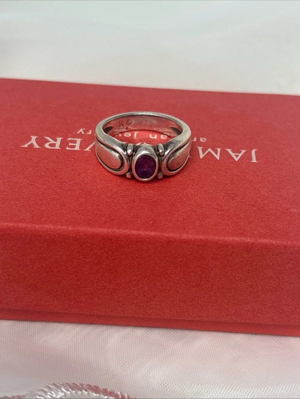 James Avery Retired Sterling Silver Amethyst Ring